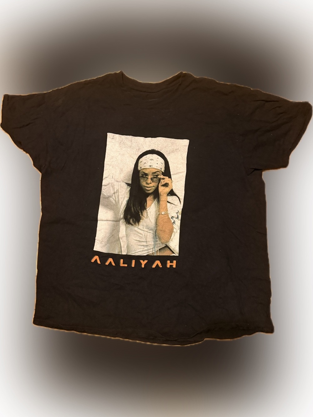 Aaliyah Black Graphic Short Sleeve Tee